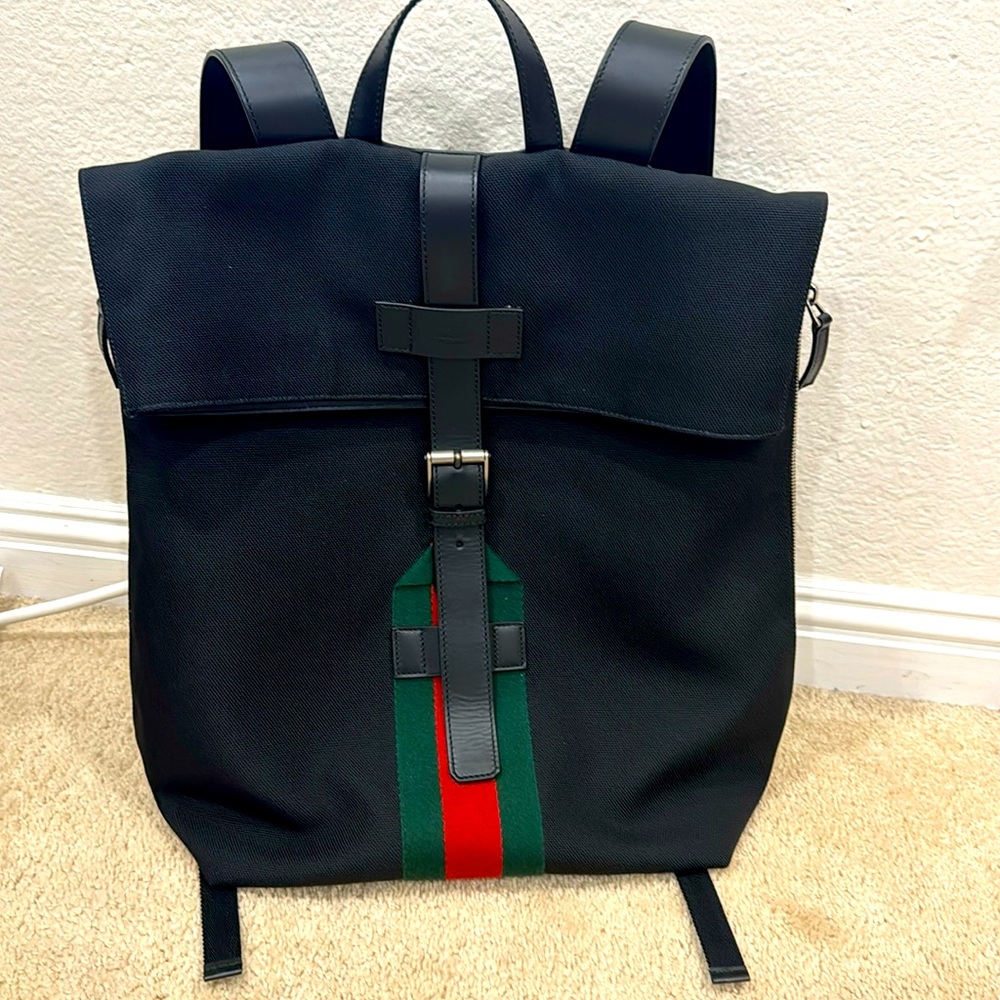 Gucci Black Technocanvas Backpack with adjustable straps